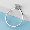 Snow Flake  6.5mm  Moissanite Gold plated silver ring