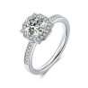 Square shape  6.5mm Moissanite Gold plated silver ring