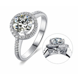 VVS 1 D color Moissanite Gold plated Engagement Ring