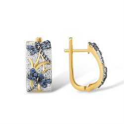 Blue Dragonfly Gold plated Sterling Silver Pendant Earrings set