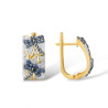 Blue Dragonfly Gold plated Sterling Silver Pendant Earrings set