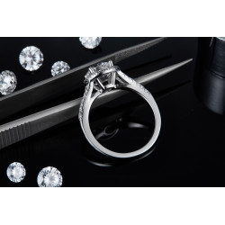 7.5 mm 1.5 карат моиссанит алтаар бүрсэн сүйн бөгж