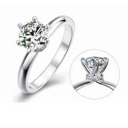 Moissanite Diamond 1 ct Gold plated Engagement Ring