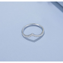 Heart Shape  Moissanite Gold plated Band Ring