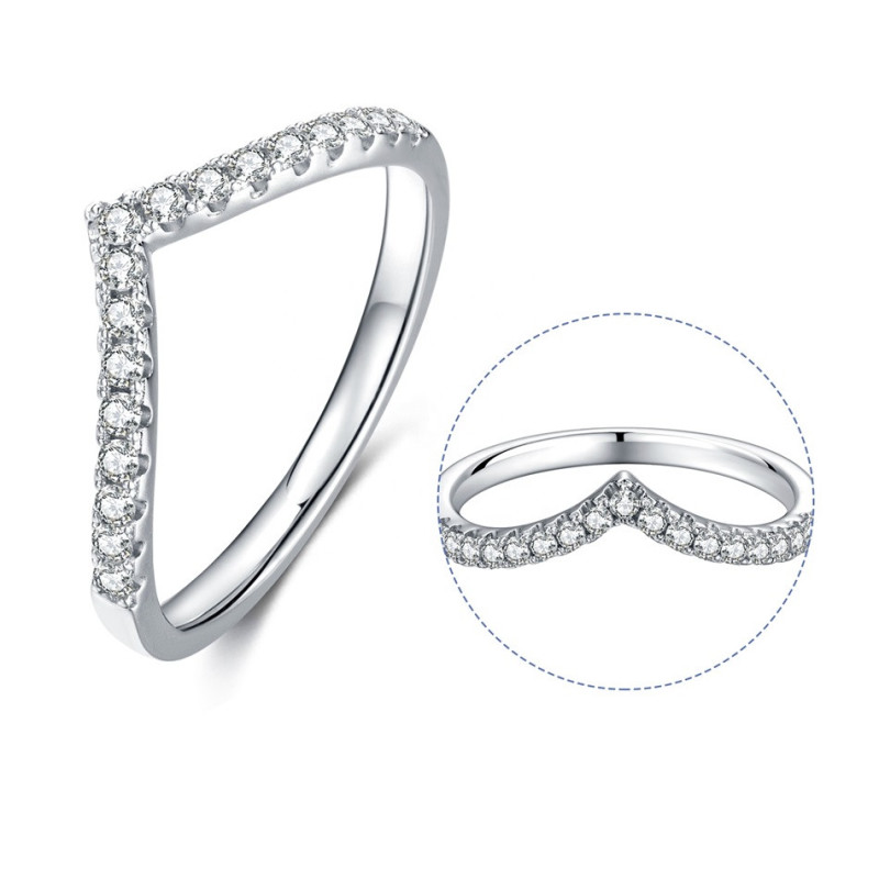 Heart Shape  Moissanite Gold plated Band Ring