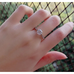 Moissanite Diamond 1 ct Gold plated Engagement Ring
