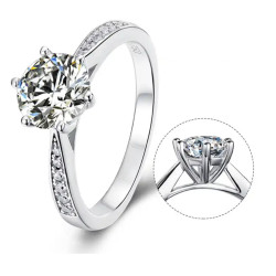 Moissanite Diamond 1 ct Gold plated Engagement Ring