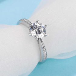 Moissanite Diamond 1 ct Gold plated Engagement Ring