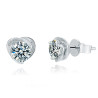 Heart 6.5mm Moissanite Gold plated silver Stud Earrings