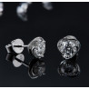 Heart 6.5mm Moissanite Gold plated silver Stud Earrings