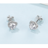 Heart 6.5mm Moissanite Gold plated silver Stud Earrings
