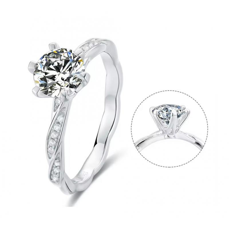 D color  1ct  Moissanite Gold plated Engagement Ring