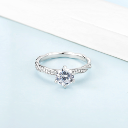 D color  1ct  Moissanite Gold plated Engagement Ring