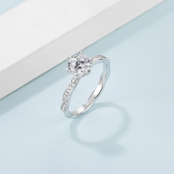 D дугуй гялалзсан моиссанит алмаз  хуримын бөгж