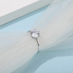 6.5mm  1ct  Moissanite Diamond Gold plated Engagement Ring