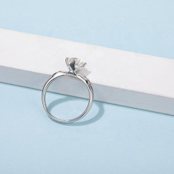 Engagement Ring 6.5mm  1ct  Moissanite Diamond Gold plated