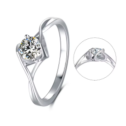 0.5 ct  5mm Moissanite Diamond  Gold plated wedding  ring