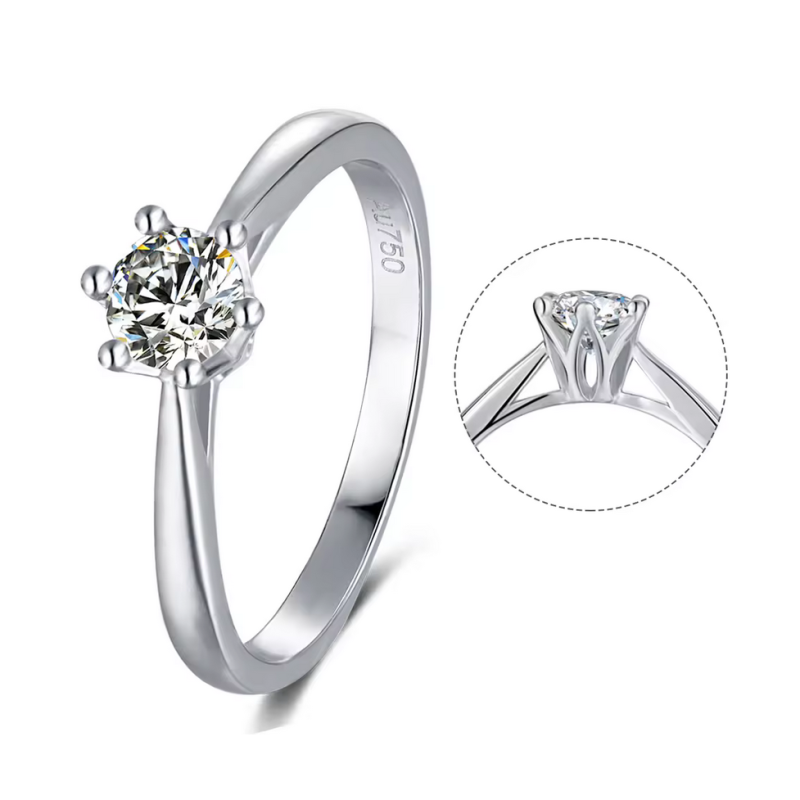 Moissanite Diamond  5mm   Gold plated wedding  ring