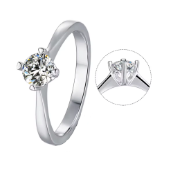 D color  0.5ct Moissanite Diamond Gold plated wedding  ring