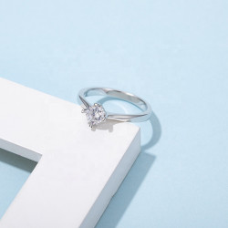 D color  0.5ct Moissanite Diamond Gold plated wedding  ring