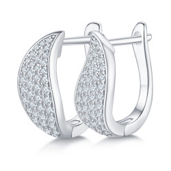 Dazzling Moissanite Diamond Gold plated Clip Earrings