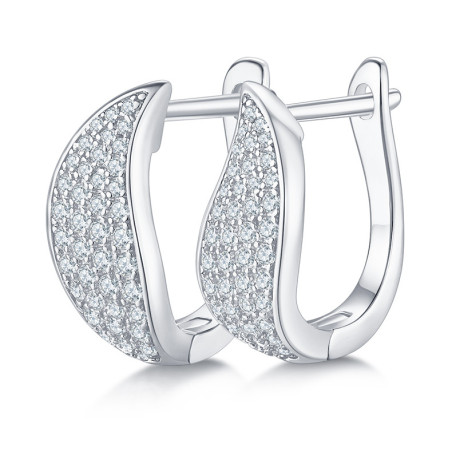 Dazzling Moissanite Diamond Gold plated Clip Earrings