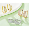 Dazzling Moissanite Diamond Gold plated Clip Earrings