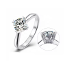6 claws 6.5mm  1ct  Moissanite Diamond Gold plated Engagement Ring