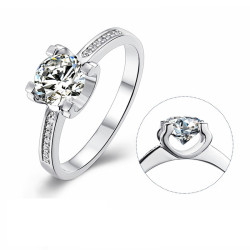 Heart Moissanite Diamond 1 ct Gold plated Engagement Ring