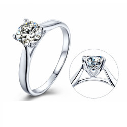 wedding 0.5 ct 5mm Moissanite Diamond  Gold plated  ring