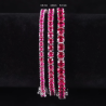 Lab Grown 5 mm Ruby- Pinkish Red Solid S925 sterling silver Bracelet