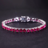 Lab Grown 5 mm Ruby- Pinkish Red Solid S925 sterling silver Bracelet