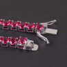 Lab Grown 5 mm Ruby- Pinkish Red Solid S925 sterling silver Bracelet