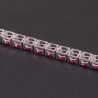 Lab Grown 5 mm Ruby- Pinkish Red Solid S925 sterling silver Bracelet