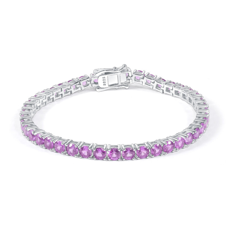 Лаборатори 5 mm индранил- ягаан S925 сорьцтой мөнгөн бугуйвч