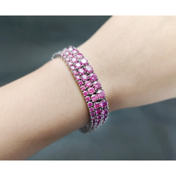 Лаборатори 5 mm индранил- ягаан S925 сорьцтой мөнгөн бугуйвч