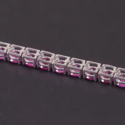 Лаборатори 5 mm ягаан индранил-  S925 сорьцтой мөнгөн бугуйвч