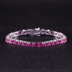 Лаборатори 5 mm ягаан индранил-  S925 сорьцтой мөнгөн бугуйвч