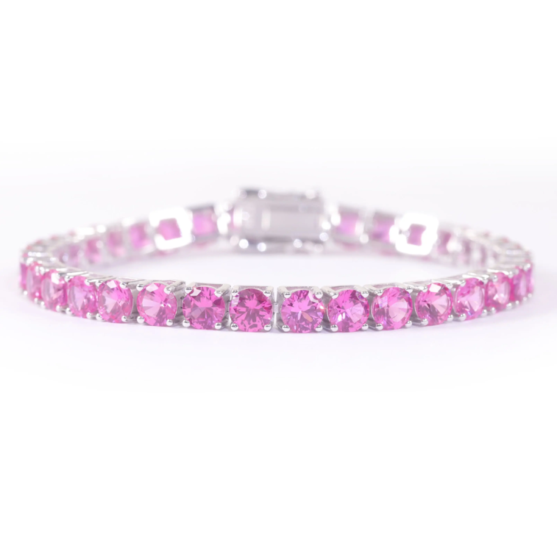 Лаборатори 5 mm ягаан индранил-  S925 сорьцтой мөнгөн бугуйвч