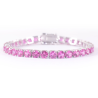 Lab Grown 5mm Sapphire- Dark Pink S925 sterling silver Bracelet
