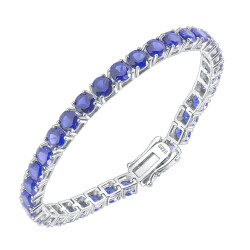 Lab Grown Light Blue Sapphire 5mm S925 sterling silver Bracelet