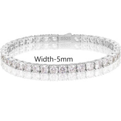 Spring Buckle 925 Silver VVS Moissanite Diamond Tennis Bracelet