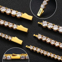 Spring Buckle 925 Silver VVS Moissanite Diamond Tennis Bracelet