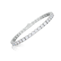 Spring Buckle 925 Silver VVS Moissanite Diamond Tennis Bracelet