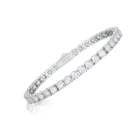 Spring Buckle 925 Silver VVS Moissanite Diamond Tennis Bracelet