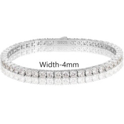 Spring Buckle 925 Silver VVS Moissanite Diamond Tennis Bracelet