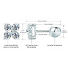 925 Sterling Silver Clover Moissanite Diamond Screw back Earrings