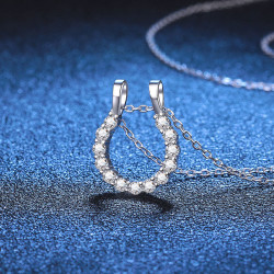 2 way wearing 1 ct Moissanite diamond Gold plated Pendant chain