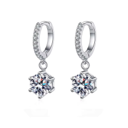 Dangle Moissanite Diamond Gold plated Hoop Earrings