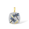 Blue Dragonfly Gold plated Sterling Silver Pendant